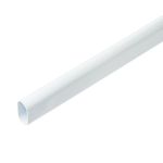 Ράγα Ντουλάπας Οβάλ Λευκό Ατσάλι 30x15x1200mm