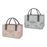 Τσάντα Ορθογώνια Μοτίφ Ελέφαντα Felt Μπεζ Ανοιχτό Γκρι 2 Ποικιλία 40X25X26Cm 40X25X26Cm