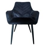 Καρέκλα Τραπεζαρίας ArteLibre FLORITA Μαύρο Βελούδο/Μέταλλο 55x57x84cm