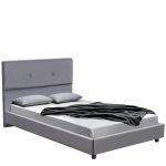 Κρεβάτι Ημίδιπλο ArteLibre TAMAHAWK Γκρι Ύφασμα Για Στρώμα 120x200cm