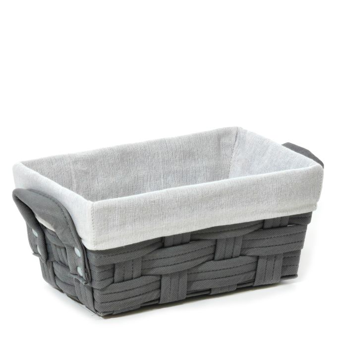 Καλάθι Αποθήκευσης Γκρι Polyester 28x17x13cm