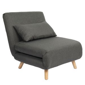 Πολυθρόνα Κρεβάτι ArteLibre VERA Γκρι Σκούρο Ύφασμα/Ξύλο 79x80x89cm