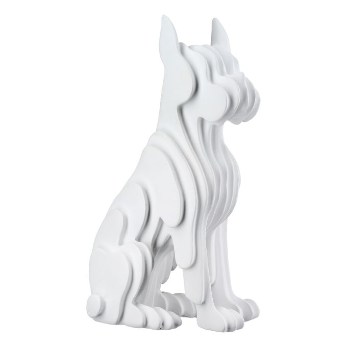 Figure Dog Synthetic Resin White 8X12X22Cm 8X12X22Cm