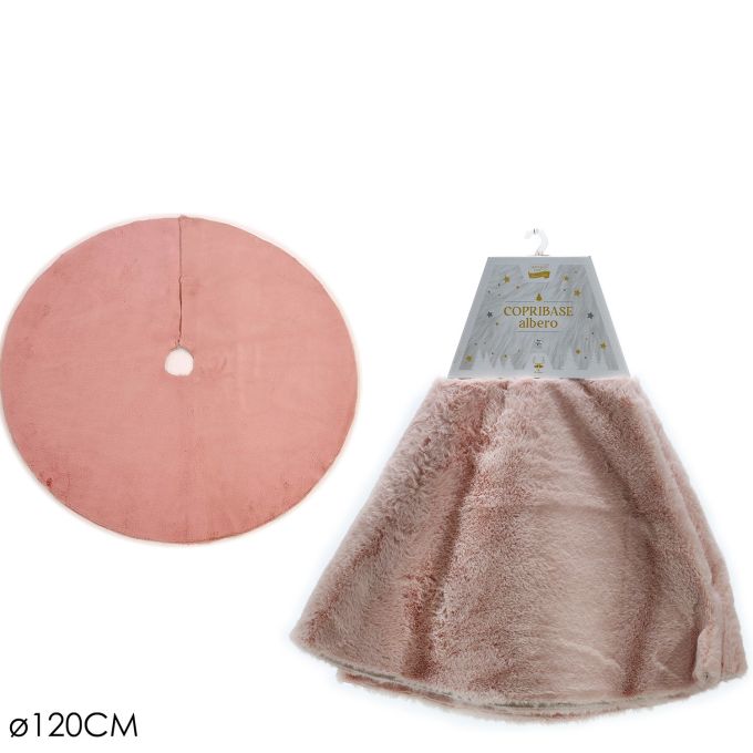 Χριστουγεννιάτικη Βάση Δέντρου Συνθετική Γούνα Ροζ 120cm