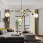 Φωτιστικό Κρεμαστό ArteLibre ISKE Τρίφωτο Αντικέ Μέταλλο 50x50cm