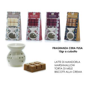 Αρωματικό Χώρου Oil Burner Κεραμικό Με Κυβάκια Κερί 10g Σε 4 Αρώματα