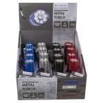 Φακός Με 9 LED Μπαταρίας Μέταλλο 8.5cm Σε 4 Χρώματα