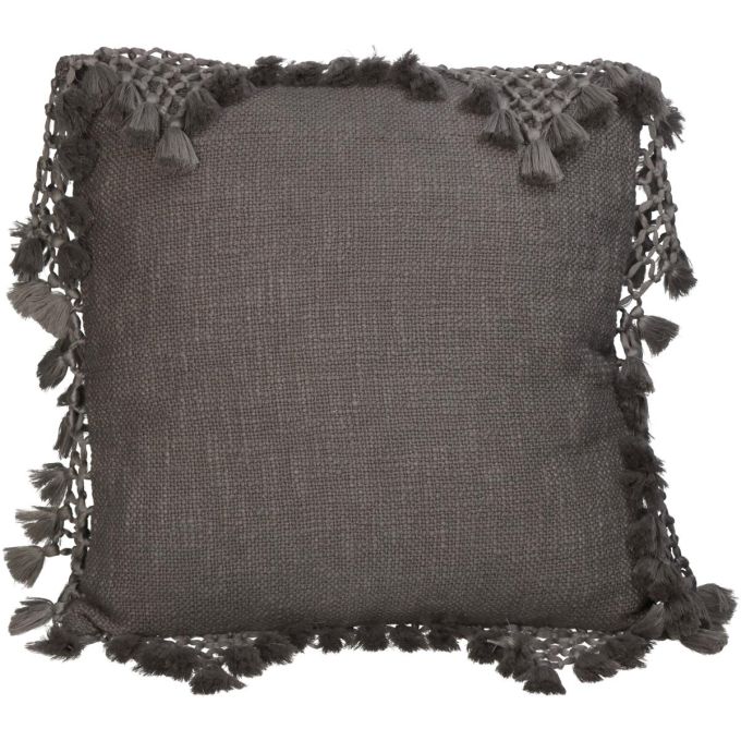 Μαξιλάρι ArteLibre Με Φούντες Γκρι Βαμβακερό 45x45cm