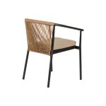 Πολυθρόνα Κήπου ArteLibre MANDRAKA Μαύρο/Φυσικό Αλουμίνιο/Rattan 57x61x78cm