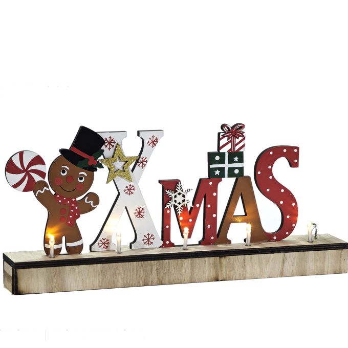 Φωτιζόμενη Χριστουγεννιάτικη Διακόσμηση Gingerbread 35x5x16cm