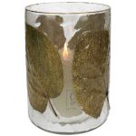 Κηροπήγιο ArteLibre Φύλλα Διάφανο Γυαλί 15x15x15cm