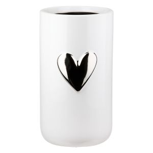 Βάζο Καρδιά Μοτίφ Κεραμικό Λευκό D9X16Cm D9X16Cm