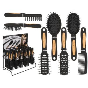 Βούρτσα Μαλλιών Μαύρο/Φυσικό Πλαστικό 18cm Σε 6 Τύπους