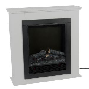 Ηλεκτρικό Τζάκι Επιτοίχιο 2xLED 1800W Λευκό/Μαύρο 70x22x71cm LUGANO