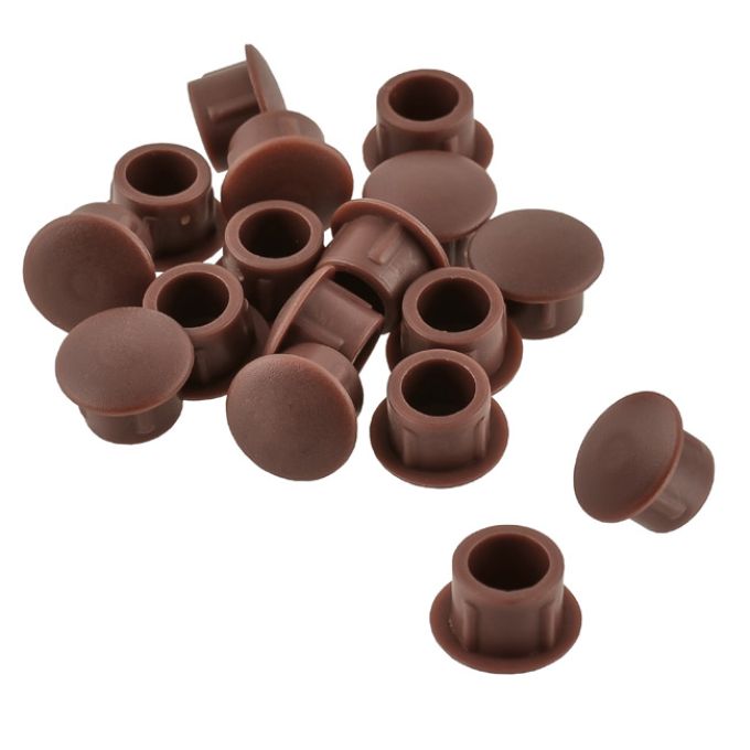 Καπάκι Φ10mm Καφέ Πλαστικό 20Τμχ