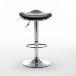 Σκαμπό Bar ArteLibre MOD Πτυσσόμενο Μαύρο PU/Μέταλλο 44.5x43x65.5-83.5cm