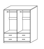 Ντουλάπα ArteLibre AMAZON LILY Φυσικό Χρώμα 160x50x180cm