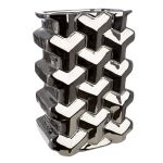 Βάζο Διακοσμητικό Αντικείμενο Ορθογώνιο Κεραμικό Ασημί Χρώμα 20X13X30Cm 20X13X30Cm