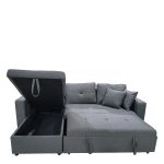 Καναπές Κρεβάτι Γωνιακός ArteLibre MARCELA Αναστρέψιμος Γκρι Ύφασμα 224x147/83x85cm