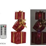 Φωτιζόμενα Χριστουγεννιάτικα Δώρα Κόκκινο/Χρυσό 75cm