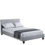 Κρεβάτι ArteLibre AZALEA Γκρι PU 213x131x88cm (Στρώμα 120x200cm)