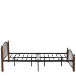 Κρεβάτι Ημίδιπλο ArteLibre LARAMIE Μαύρο/Καρυδί Μέταλλο Για Στρώμα 120x200cm