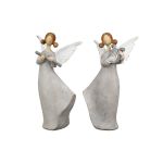 Φιγούρα Άγγελοι 'Nancy' Πολυ Γκρι 6x10x17cm 2Τμχ