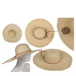 Καπέλο Ψάθινο Με Χρωματιστή Λωρίδα 98% Ψάθα/2% Polyester Μέγεθος One Size 44x44x12cm