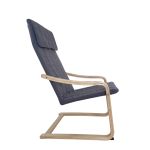 Πολυθρόνα ArteLibre NORDVIK Γκρι/Φυσικό Ύφασμα/Ξύλο 60x71x105cm