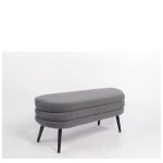 Παγκάκι Ottoman ArteLibre TONDO Γκρι Ύφασμα Teddy/Μέταλλο 42x112x44cm