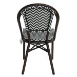 Πολυθρόνα Κήπου ArteLibre RYOTA Λευκό/Μαύρο/Καφέ Μπαμπού/Rattan 48x56x86cm