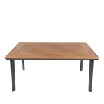 Τραπέζι Κήπου ArteLibre EPUPA Μαύρο/Καρυδί Αλουμίνιο/Ξύλο 160x90x73cm