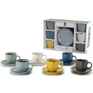 Σετ Φλιτζάνια Καφέ 10cl Juanita Mix 6+6Τμχ