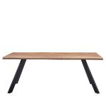 Τραπέζι Τραπεζαρίας ArteLibre AOSA Honey Maple/Μαύρο MDF/Μέταλλο 180x90x76cm