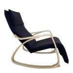 Πολυθρόνα Κουνιστή ArteLibre LUNDRA Μαύρο/Φυσικό Ύφασμα/Ξύλο 67x127x91cm