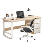 Γραφείο ArteLibre MERGELLUS Sonoma/Λευκό MDF/Μέταλλο 120x50x74cm