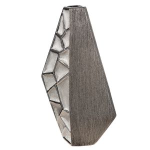 Βάζο Κεραμικό Ασημί χρώμα 21X8X36Cm 21X8X36Cm