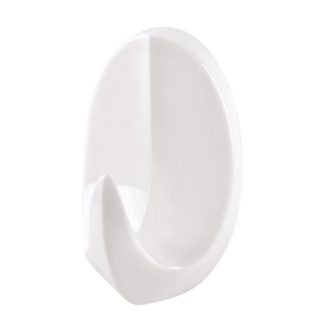 Γάντζος Οβάλ Αυτοκόλλητος Λευκό Πλαστικό 54x33mm 1Τμχ