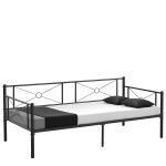 Καναπές Κρεβάτι ArteLibre CIMARRON Μαύρο Μέταλλο 197.5x96x75cm (Στρώμα 90x190cm)