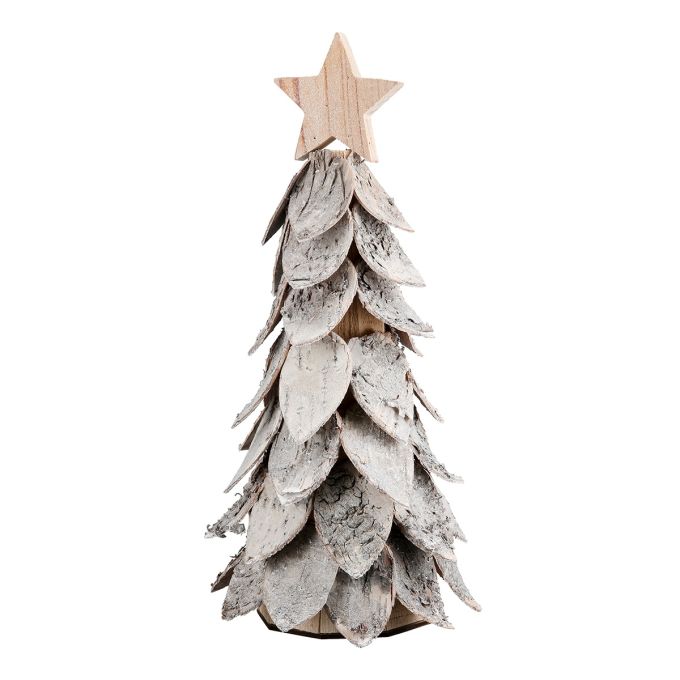 Διακοσμητικό Αντικείμενο Χριστουγεννιάτικο Δέντρο 'Cone' Ξύλο Εκρού 38x20cm