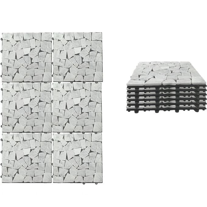 Σετ Πλακίδια Πέτρα Λευκό 30.5x30.5x2cm 6Τμχ