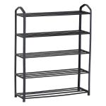 Παπουτσοθήκη ArteLibre DOZER Με 5 Ράφια Μαύρο Μέταλλο 62x20x79cm