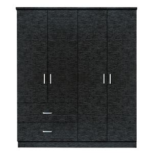 Ντουλάπα ArteLibre HOYA WAX Μαύρο Μοριοσανίδα 119x42x181cm