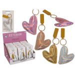 Μπρελόκ Κλειδιών Μεταλλιζέ Καρδιά Μέταλλο/PU 14.5x7.5cm Σε 4 Χρώματα