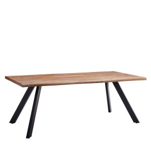 Τραπέζι Τραπεζαρίας ArteLibre AOSA Honey Maple/Μαύρο MDF/Μέταλλο 180x90x76cm