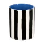 Βάζο Ριγέ Κεραμικό Μαύρο Λευκό D10X13Cm D10X13Cm