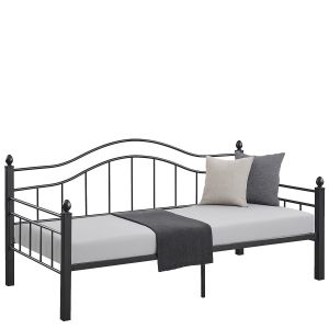 Καναπές Κρεβάτι ArteLibre PECOS Μαύρο Μέταλλο 200x98x99cm (Στρώμα 90x190cm)