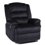 Πολυθρόνα Ανακλινόμενη ArteLibre CARINAE Μαύρο Βελούδο 93x90x100cm