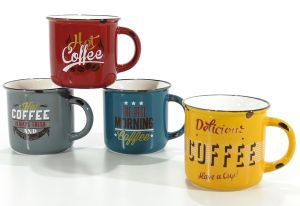 Κούπα Vintage 36cl Κεραμικό Σε 4 Σχέδια