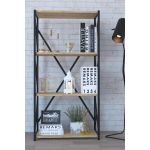 Βιβλιοθήκη ArteLibre IKE Δρυς/Μαύρο Μοριοσανίδα/Μέταλλο 70x34x114.5cm